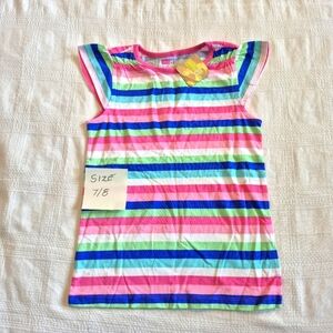 Crazy 8 girls size 7/8 or Medium cap sleeve striped shirt, NWT